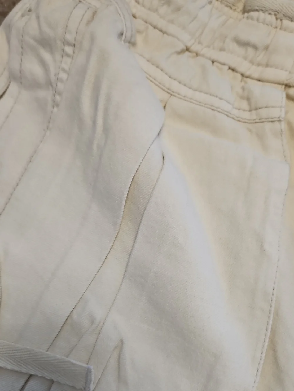 We The Free Off-White Utility Drawstring Cargo Shorts - Picture 2 of 4